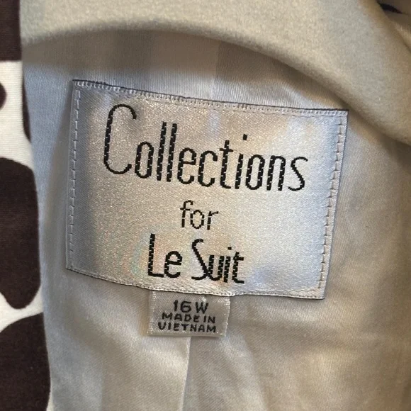 NWT Collections for Le Suit Chocolate and White Pant Suit Set - Picture 8 of 14